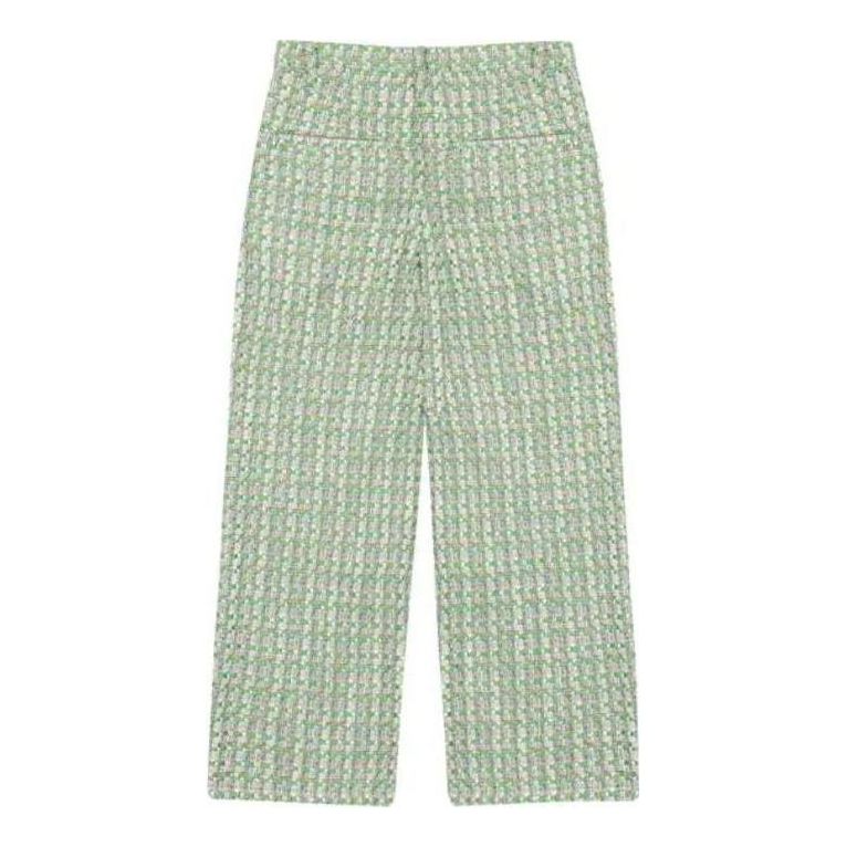 Drew House Boucle Wide Leg Pleated Pants 'Green' DW-FW23-012