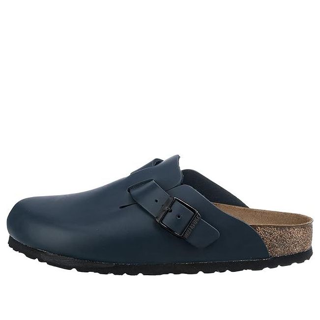Birkenstock Boston Soft Leather Narrow Fit Mules 'Blue' 60153