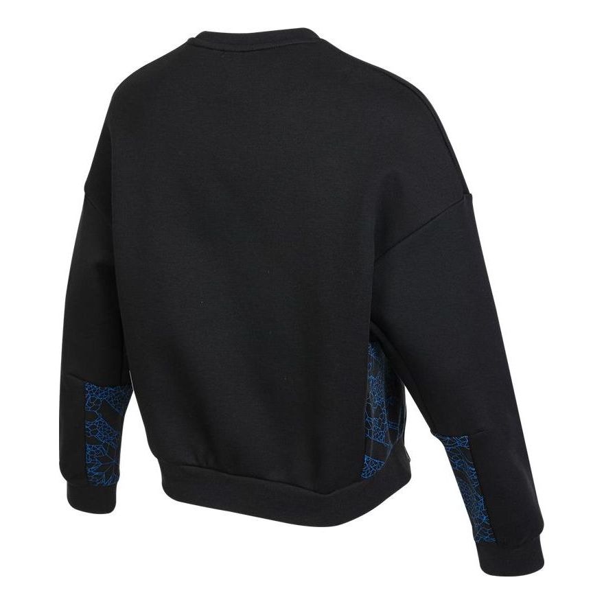 (WMNS) adidas Crew Sweatshirt Asia Sizing 'Black Blue' HE2917