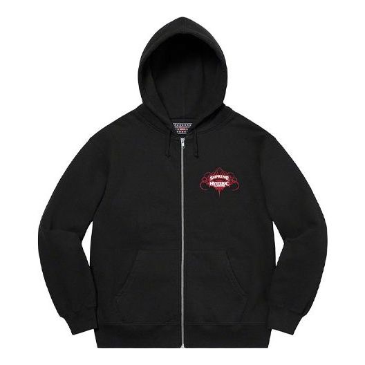 Supreme x HYSTERIC GLAMOUR Zip Up Hooded Sweatshirt 'Black White Red' SUP-SS21-541
