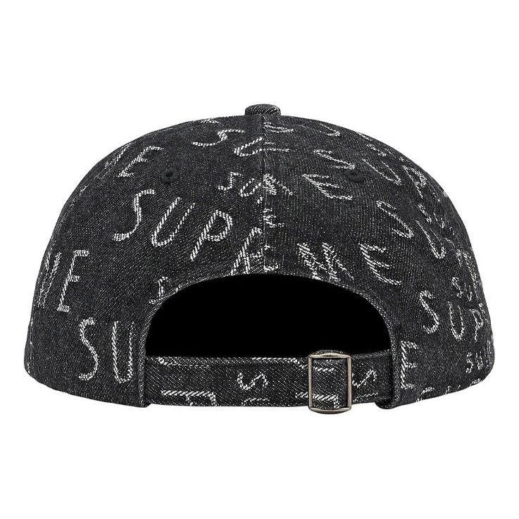 Supreme Warp Jacquard Logos Denim 6-Panel 'Black White' SUP-SS21-819