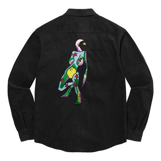 Supreme Gonz Corduroy Work Shirt 'Black Red Yellow' SUP-FW21-221