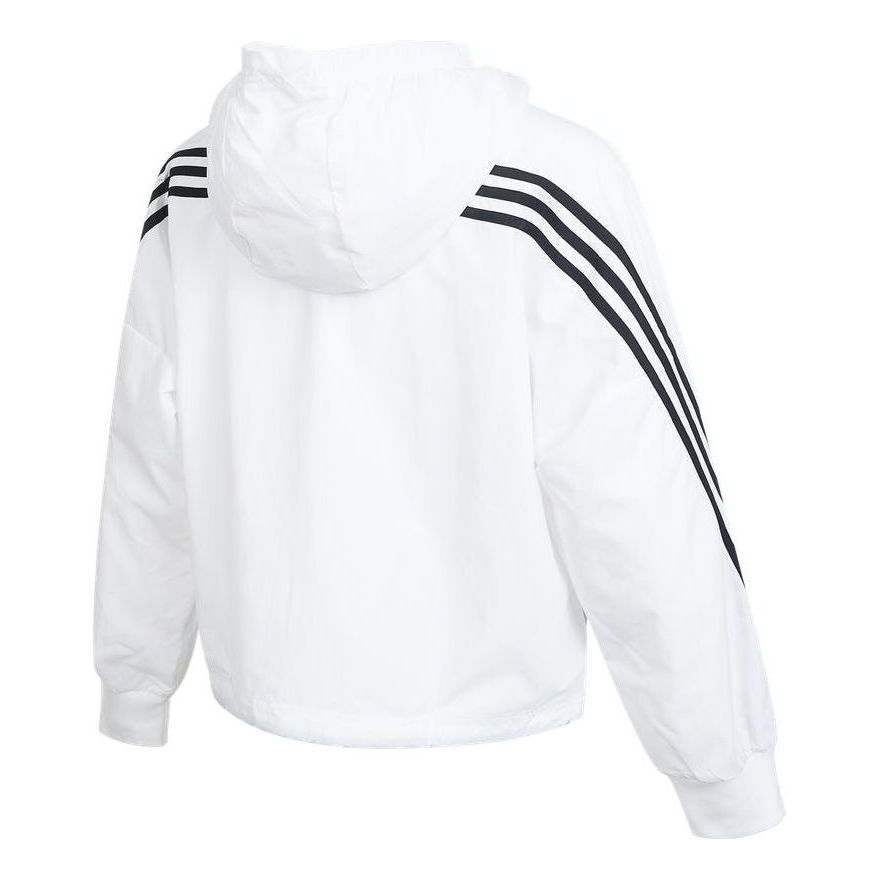 (WMNS) adidas Sportswear Future Icons Woven Windbreaker Asia Sizing 'White Black' HE4177