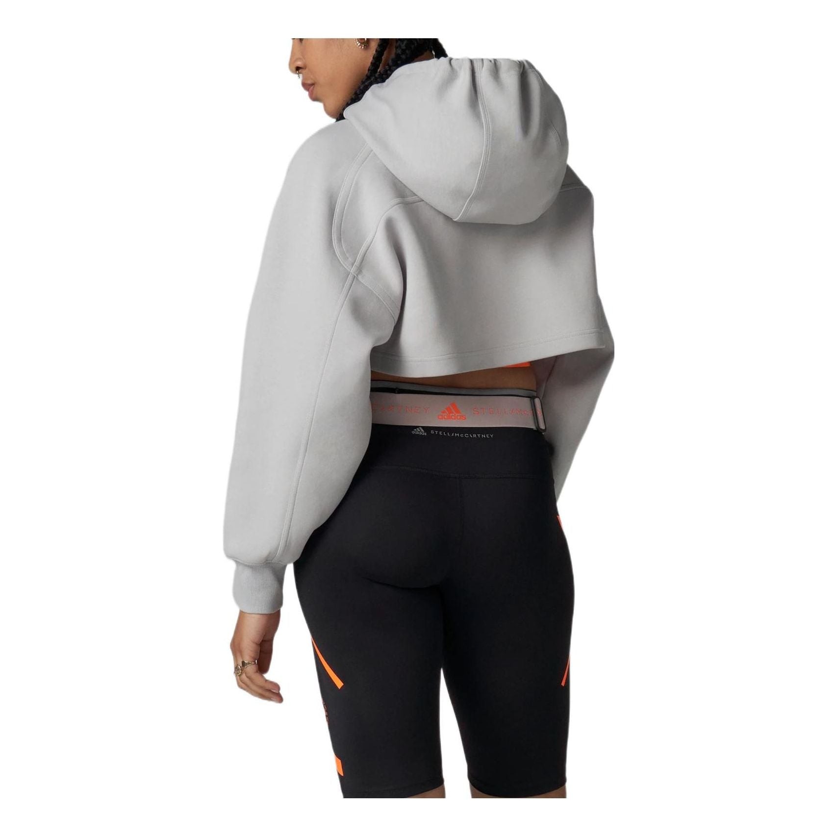 (WMNS) adidas By Stella McCartney Cropped Hoodie Asia Sizing 'Grey' HA8961