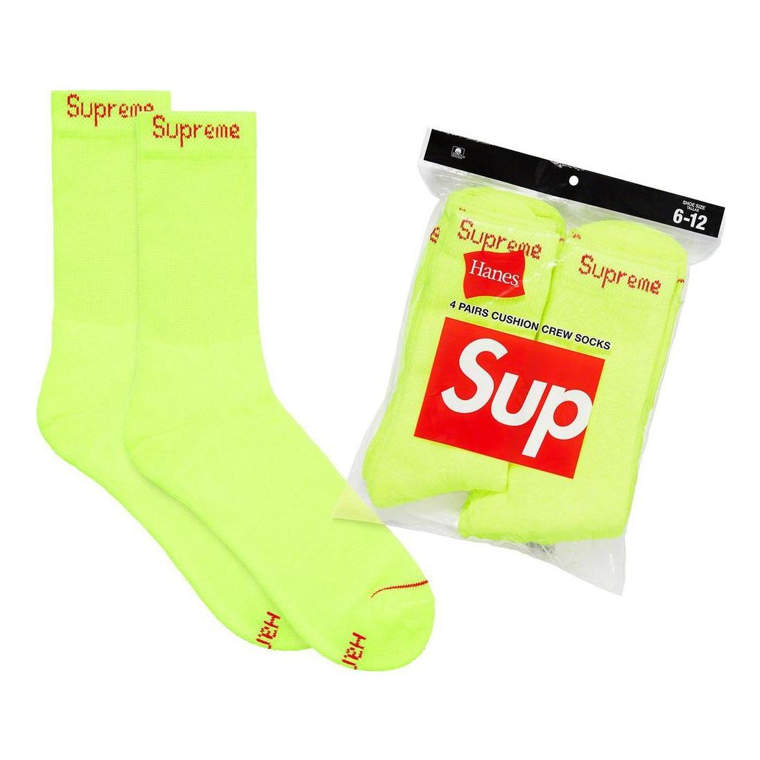 Supreme x Hanes Crew Socks (4 pack) 'Green' SUP-SS23-048