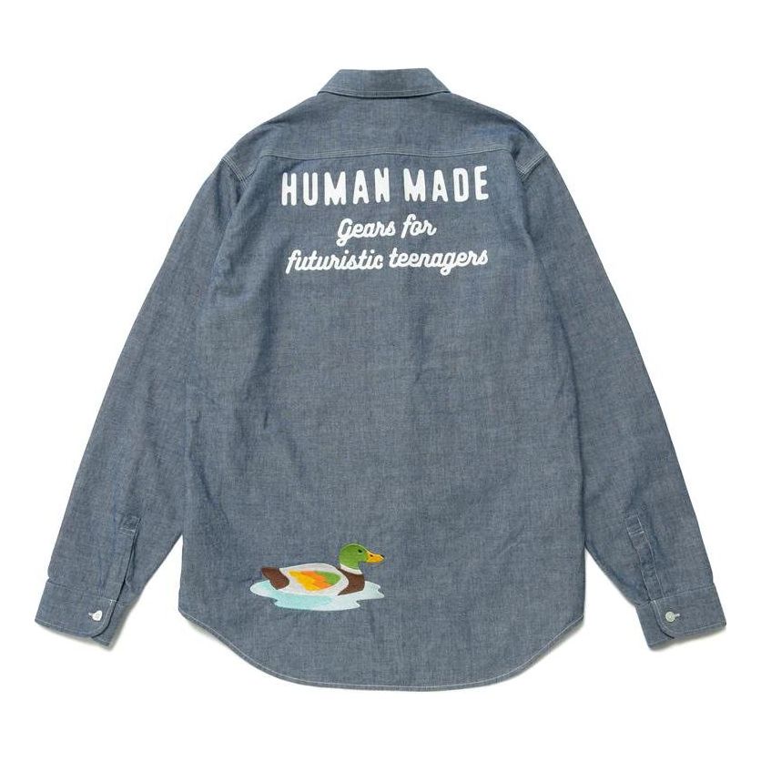 HUMAN MADE Chambray Long Sleeve Shirt 'Blue' HM25SH002