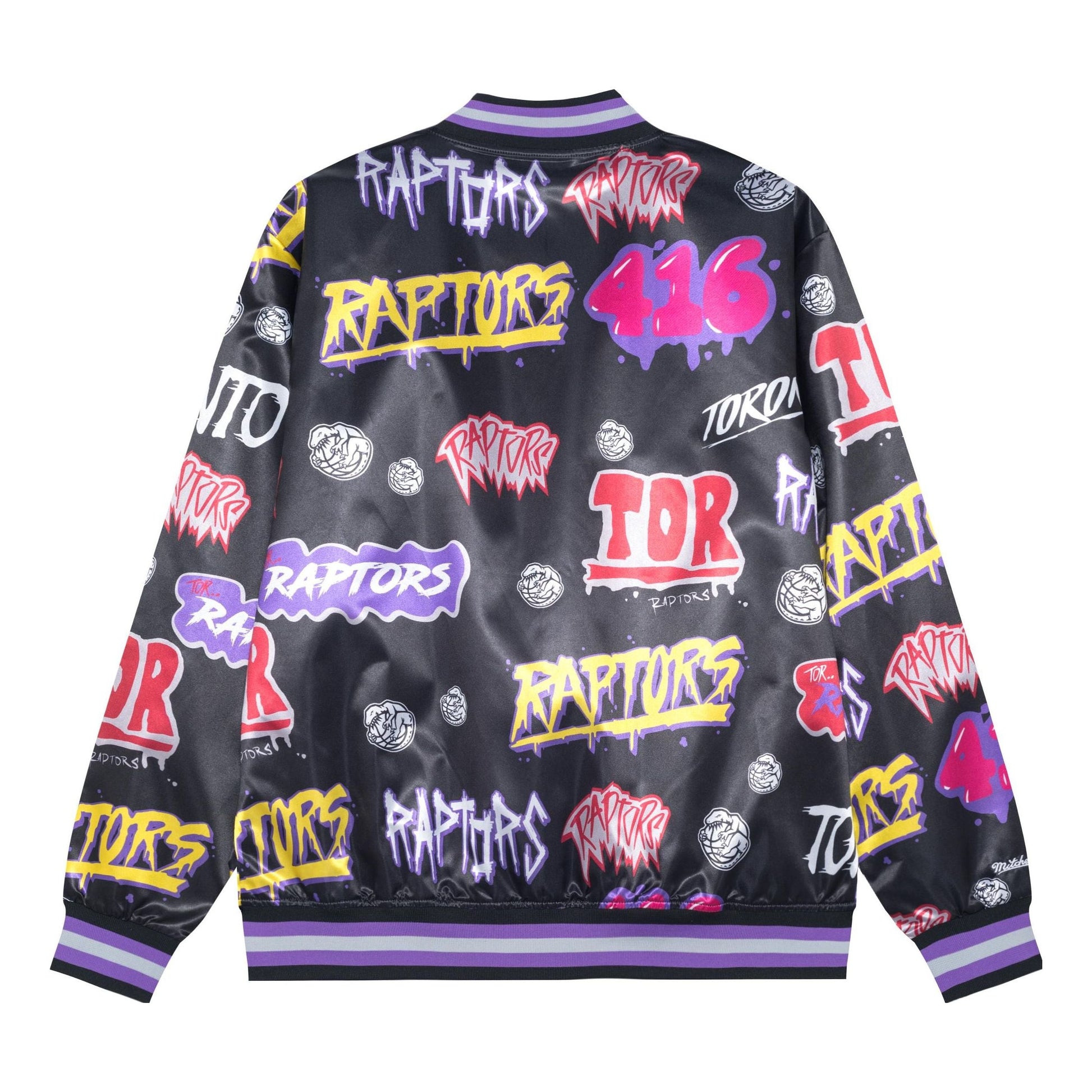 Mitchell & Ness x NBA Toronto Raptors Slap Sticker Reversible Jacket 'Black' OJZP4770-TRAYYPPPBLCK