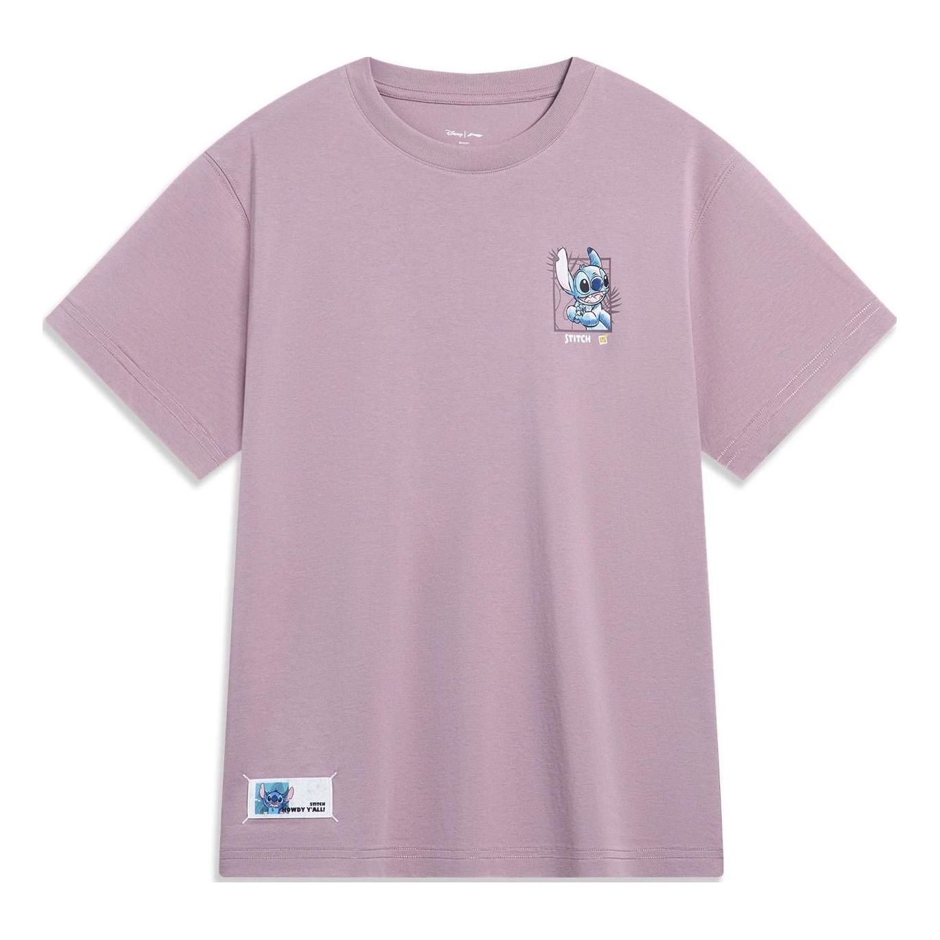 (WMNS) Li-Ning x Disney Stitch Graphic T-shirt 'Mauve' AHST500-3