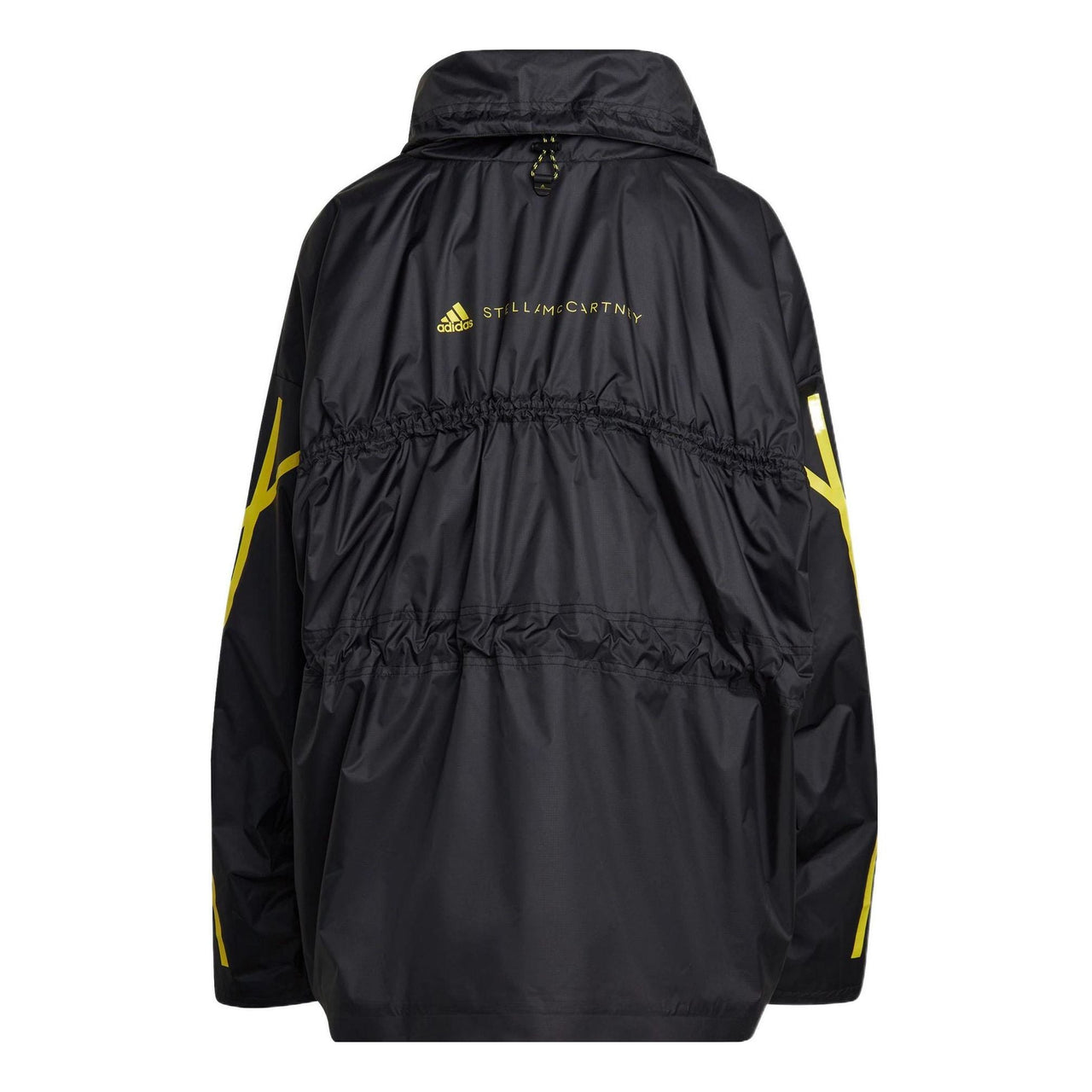(WMNS) adidas by Stella McCartney Half-Zip Mid-Length Windbreaker Asia Sizing 'Black Yellow' HG6886