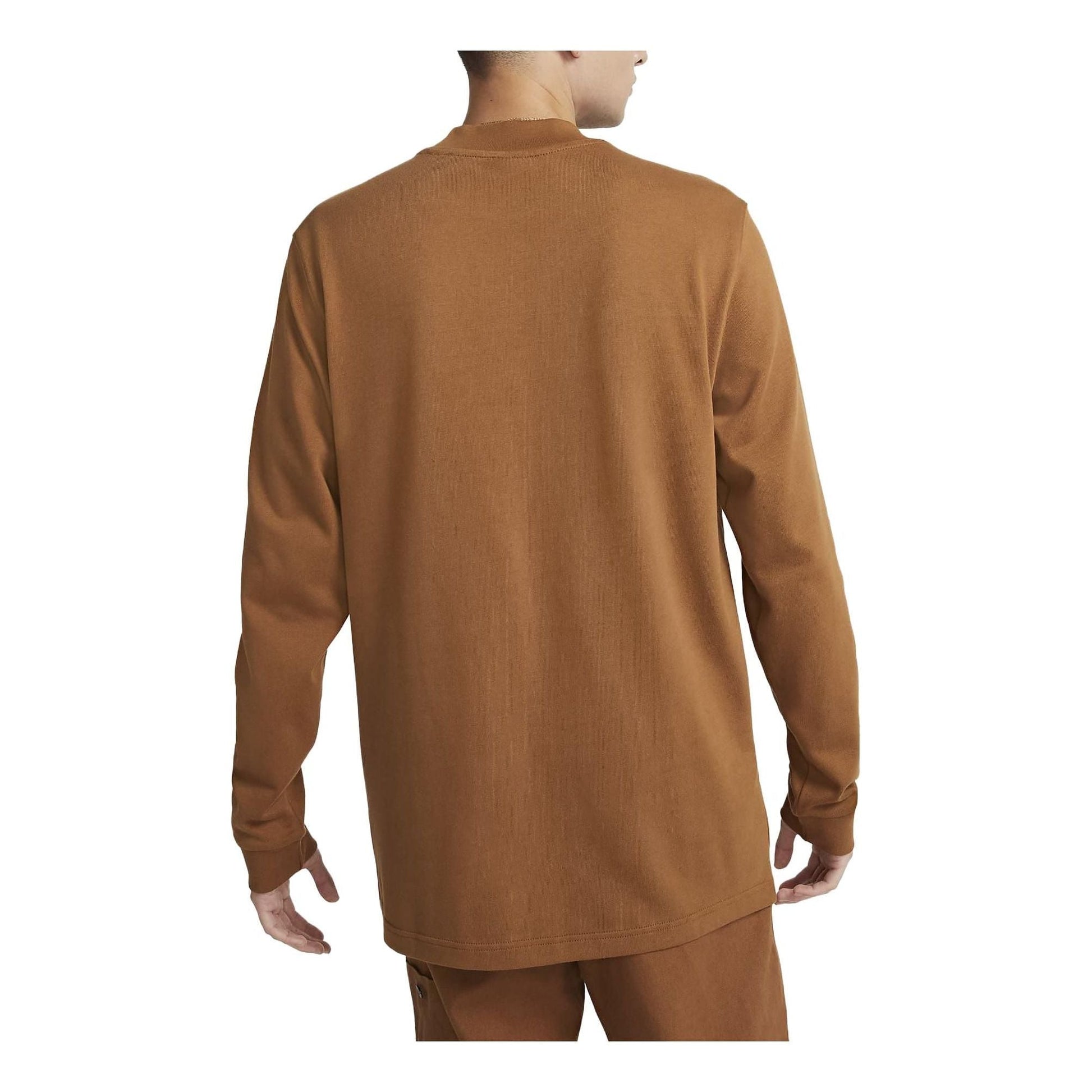 Nike Life Long-Sleeve Mock-Neck T-shirt 'Brown' DX5868-270