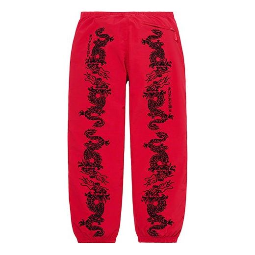 Supreme Dragon Track Pants 'Red Black' SUP-SS21-765