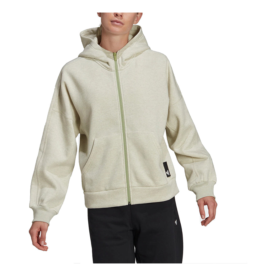 (WMNS) adidas SL Fleece Hoodie Asia Sizing 'Green' HE4158