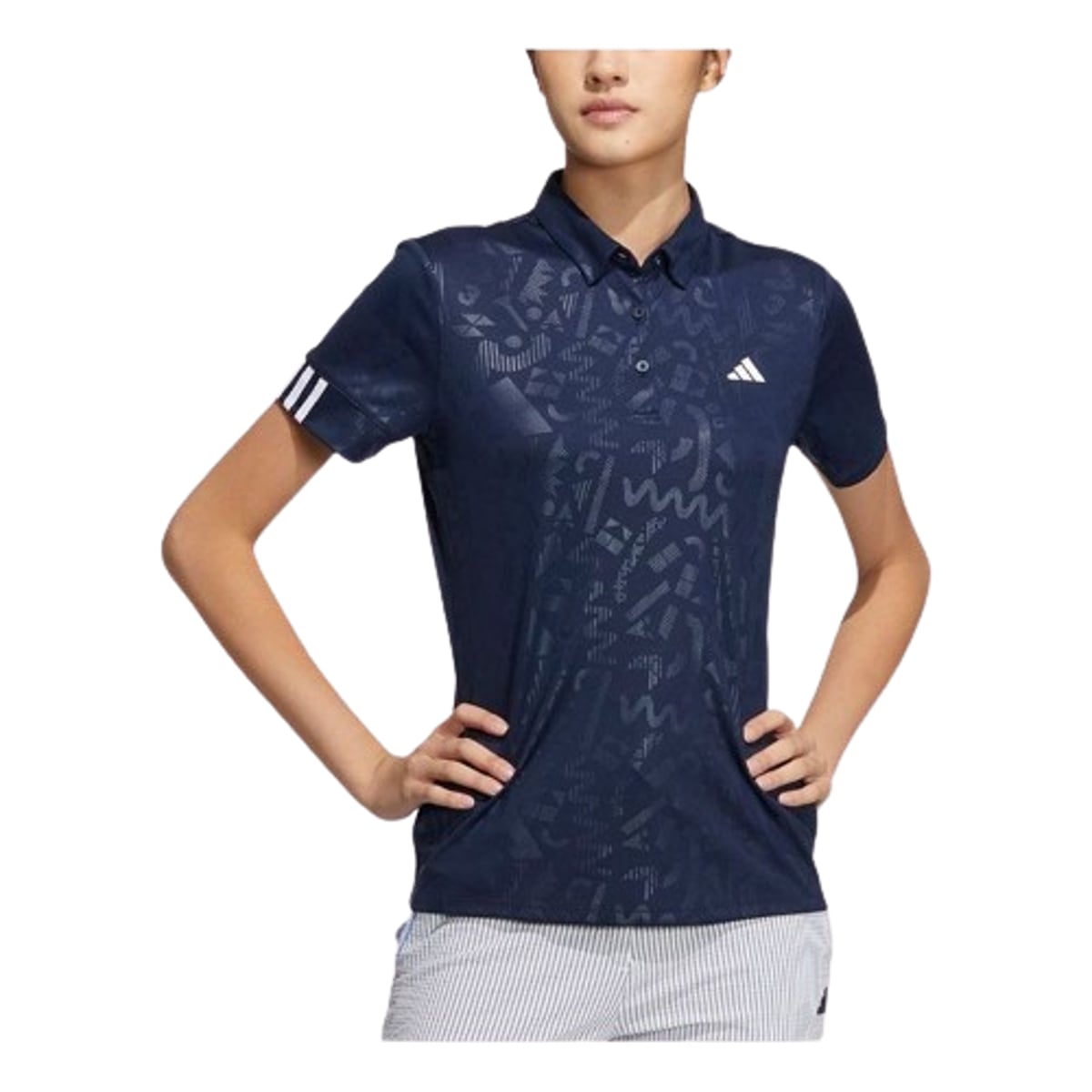 (WMNS) adidas AEROREADY Deboss Polo Shirt Asia Sizing 'Blue' HS6996