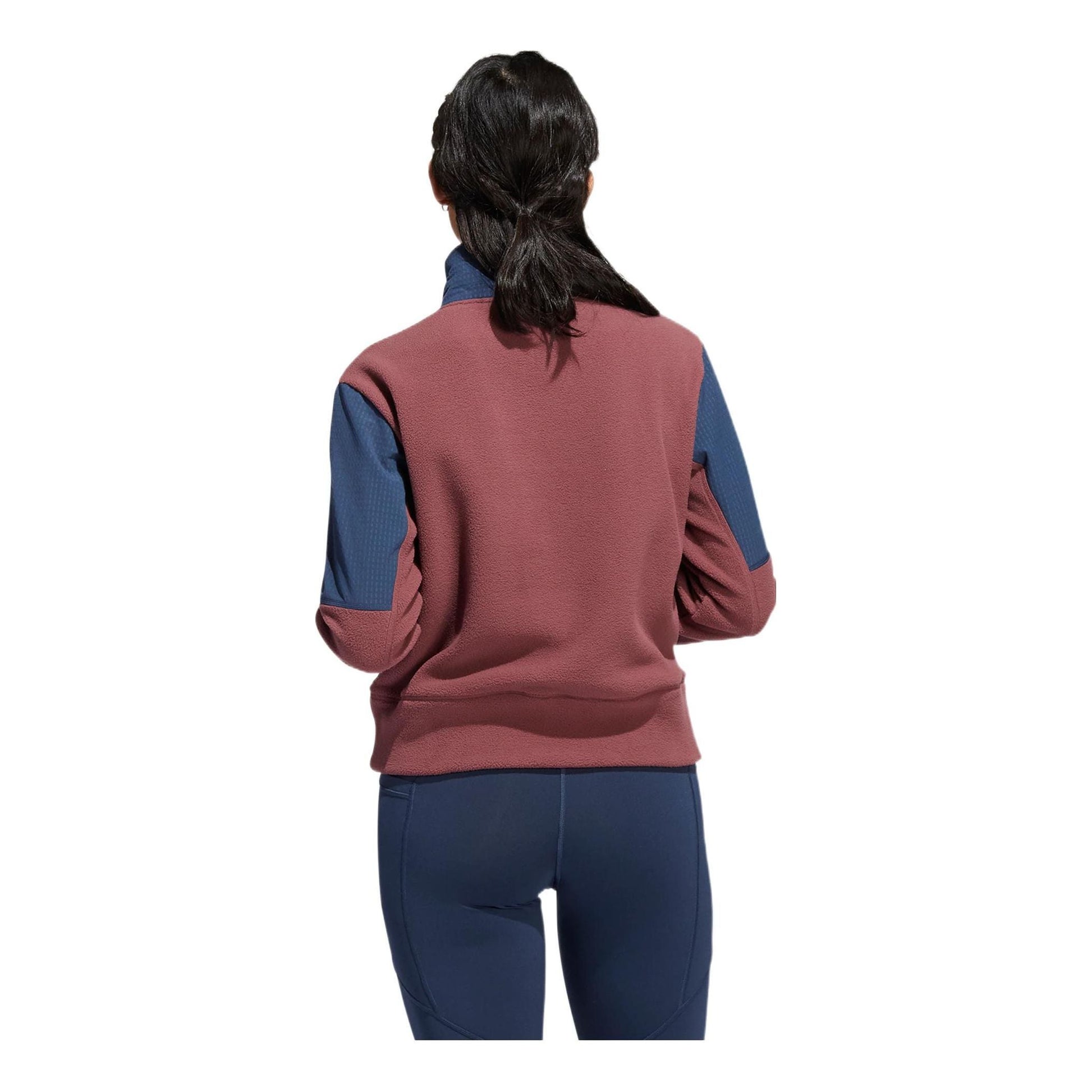(WMNS) adidas 1/4-Zip Fleece Jacket Asia Sizing 'Burgundy Navy' HG6995