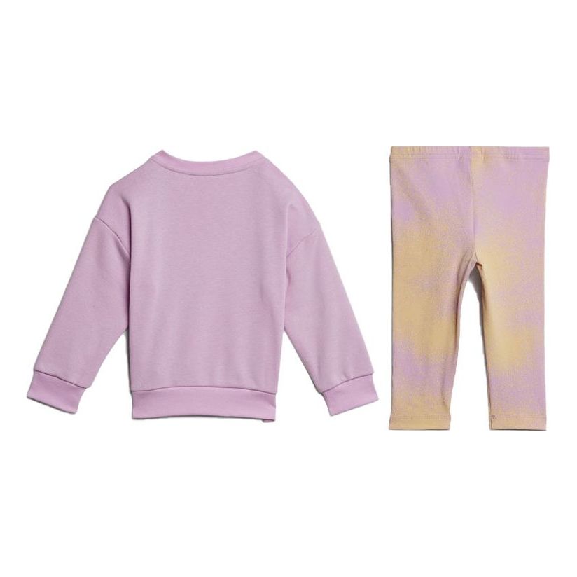 (GS) adidas Graphic Logo Crew Set 'Pink Yellow' HK2910