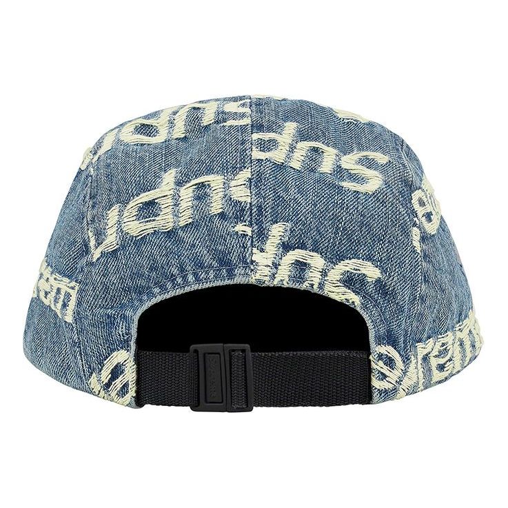 Supreme Frayed Logos Denim Camp Cap 'Teal White Red' SUP-SS21-674