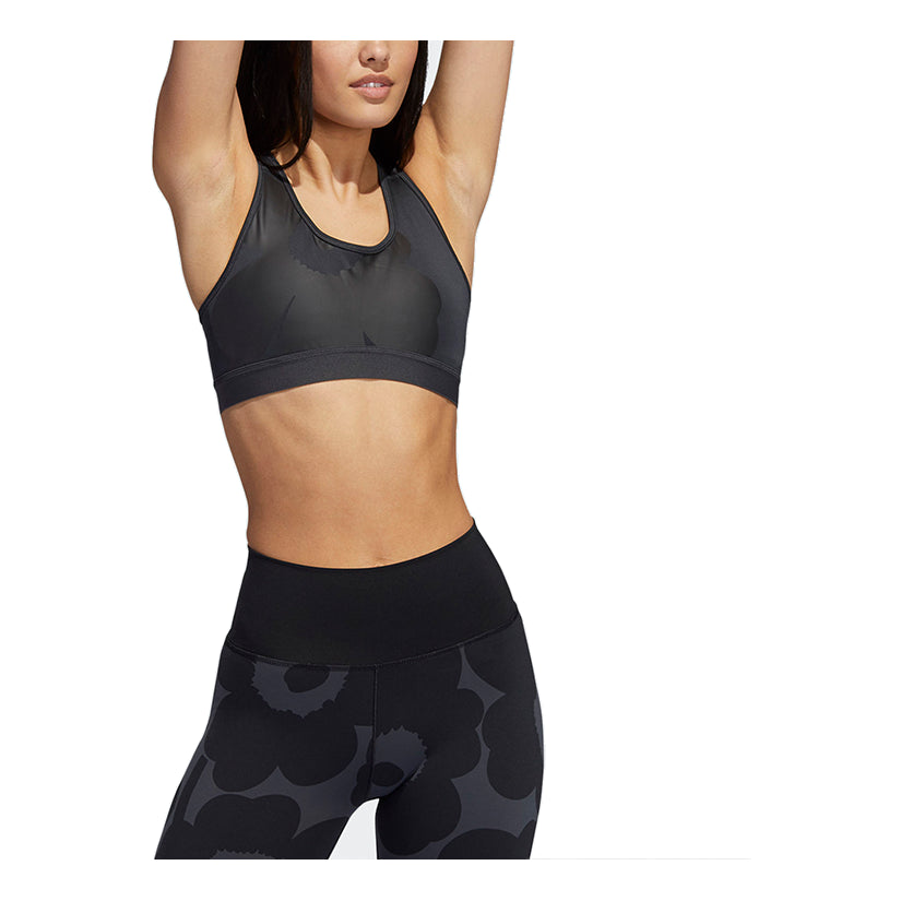 (WMNS) adidas x Marimekko Believe This Medium-Support Bra Asia Sizing 'Black' HA3376