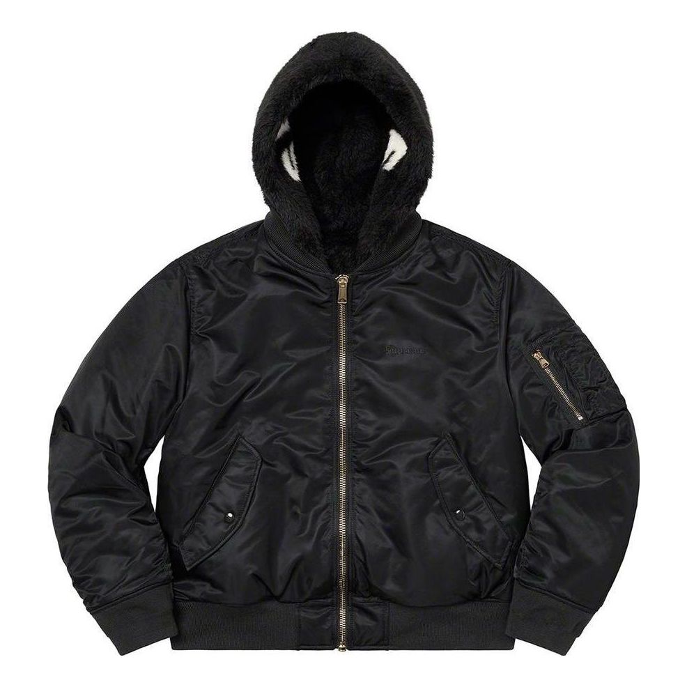 Supreme Faux Fur Reversible MA-1 'Black White' SUP-FW22-750