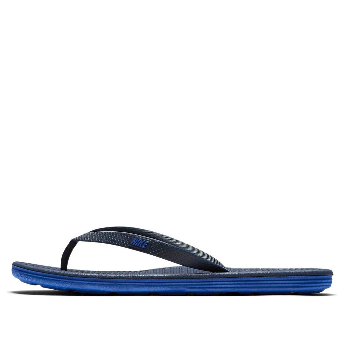 Nike Solarsoft Thong 2 Minimalistic Black Blue Slippers 'Black Blue' 488160-444
