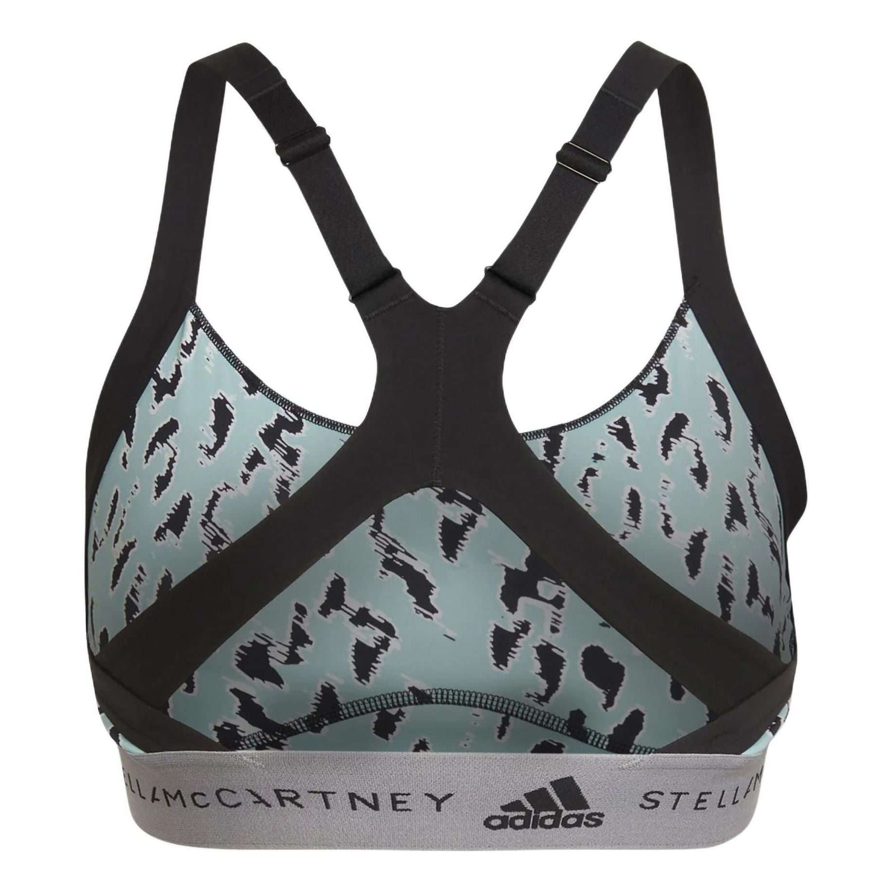 (WMNS) adidas by Stella McCartney TruePurpose Medium Support Printed Bra Asia Sizing 'Teal Black' HB6069