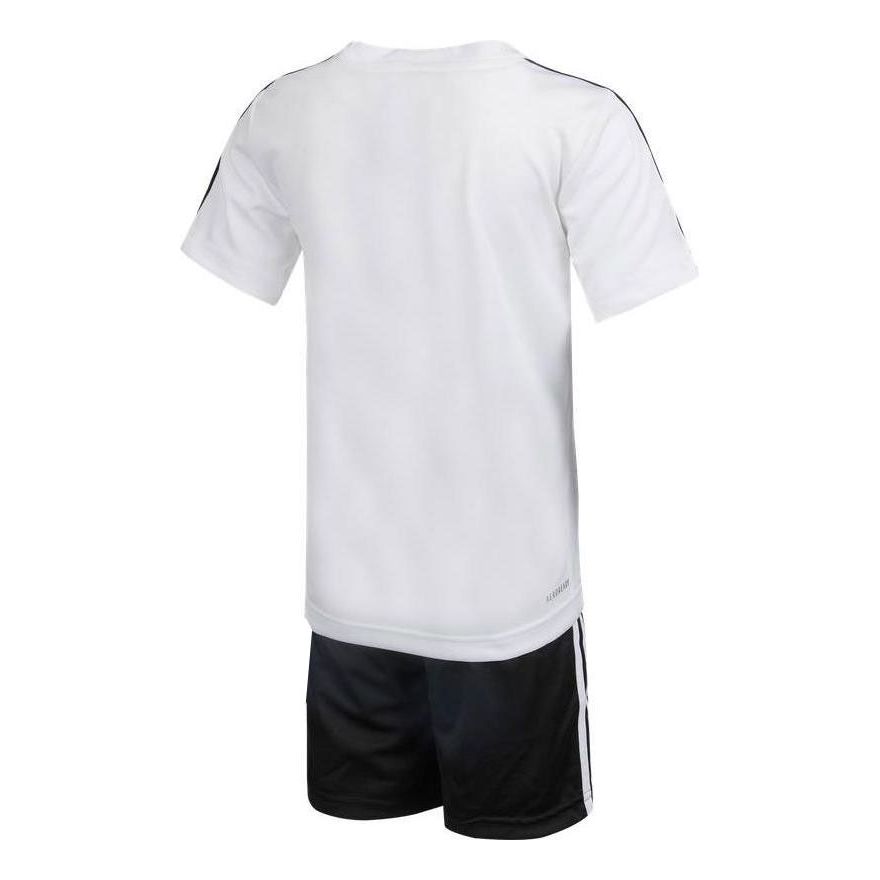 (GS) adidas Designed To Move T-Shirt And Shorts Asia Sizing 'White Black' GN1492
