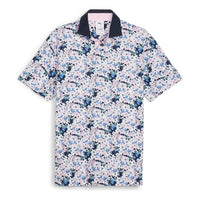 PUMA x Arnold Palmer Floral Golf Polo Shirt 'White Glow Navy' 623954-01