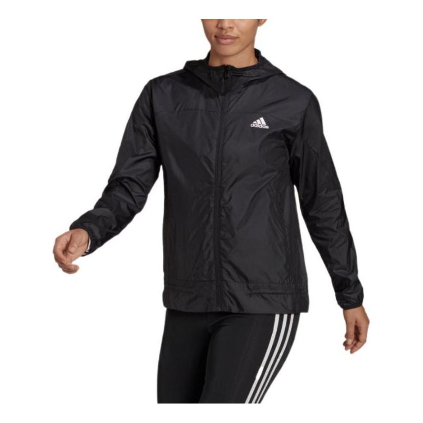 (WMNS) adidas AEROREADY Logo Running Windbreaker Asia Sizing 'Black' HD9340
