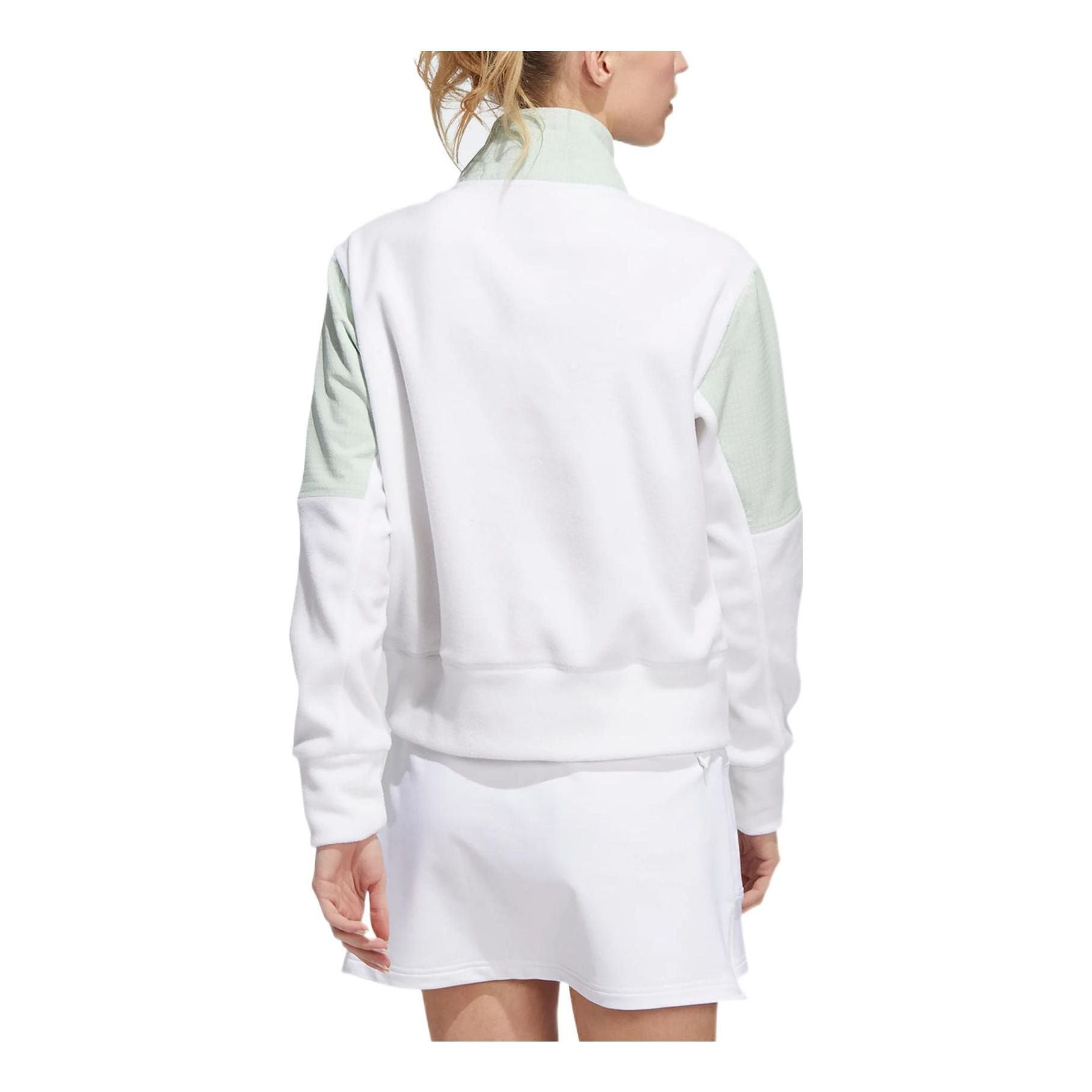 (WMNS) adidas 1/4-Zip Fleece Jacket Asia Sizing 'White' HS6664