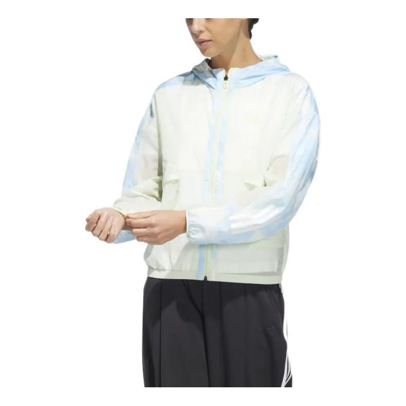 (WMNS) adidas Me Time Allover Print Windbreaker Asia Sizing 'White' HI6826