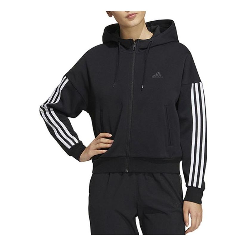 (WMNS) adidas Must Have Knit Jacket Asia Sizing 'Black' HM7046