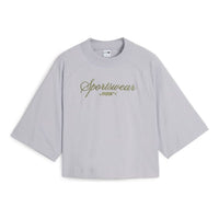 (WMNS) PUMA Classics+ Oversized T-Shirt 'Grey Fog' 624271-63