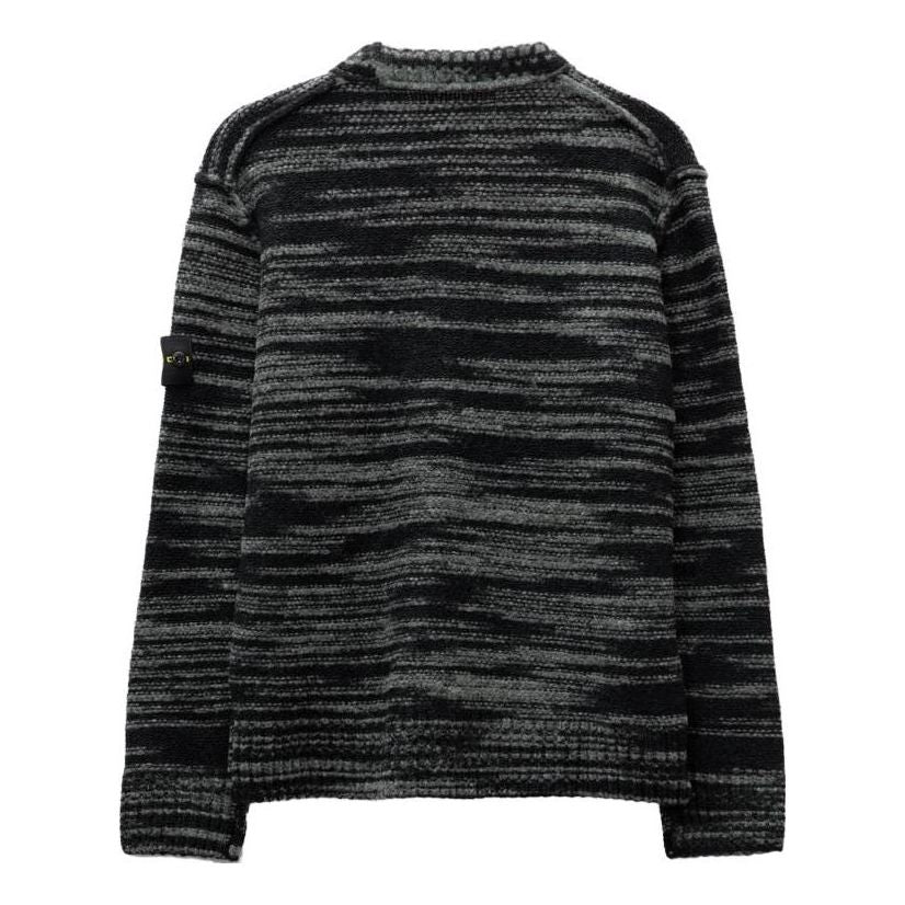 STONE ISLAND Reverse Seam Marl Crew Knit 'Black' 7915532D3-V0029
