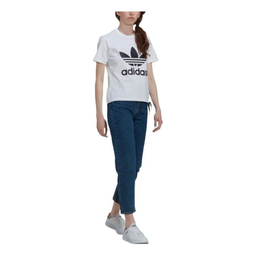 (WMNS) adidas Always Original Trefoil T-Shirt Asia Sizing 'White Black' HS2598