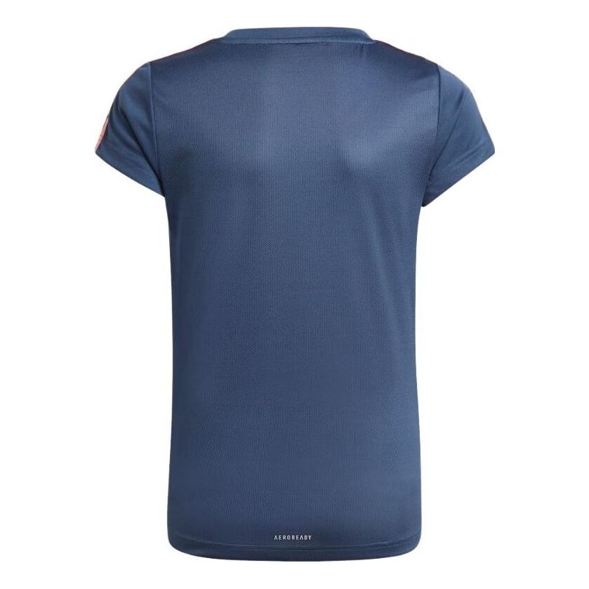 (GS) adidas Designed 2 Move 3 Stripes T-Shirt Asia Sizing 'Navy Pink' GN1455