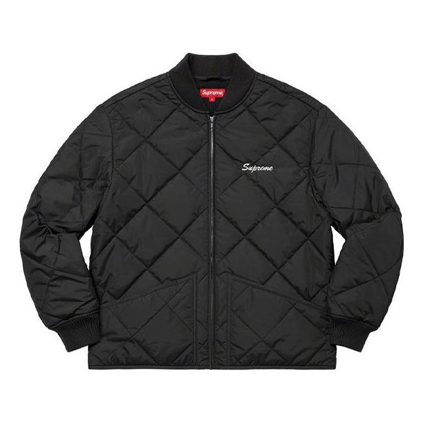 Supreme Quit Your Job Quilted Work Jacket 'Black Red White' SUP-FW21-233