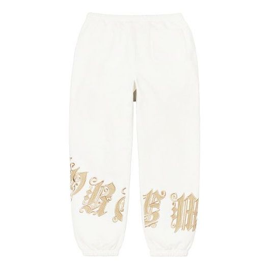Supreme Old English Wrap Sweatpants 'White Gold' SUP-SS21-822