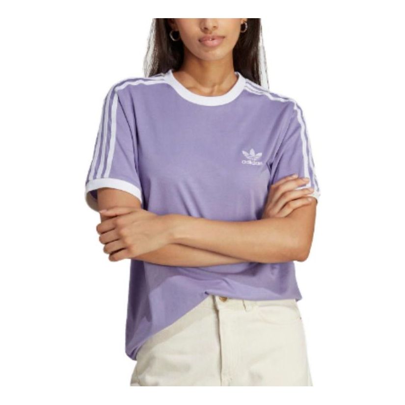 (WMNS) adidas Adicolor Classics 3-Stripes T-Shirt Asia Sizing 'Purple' IB7411