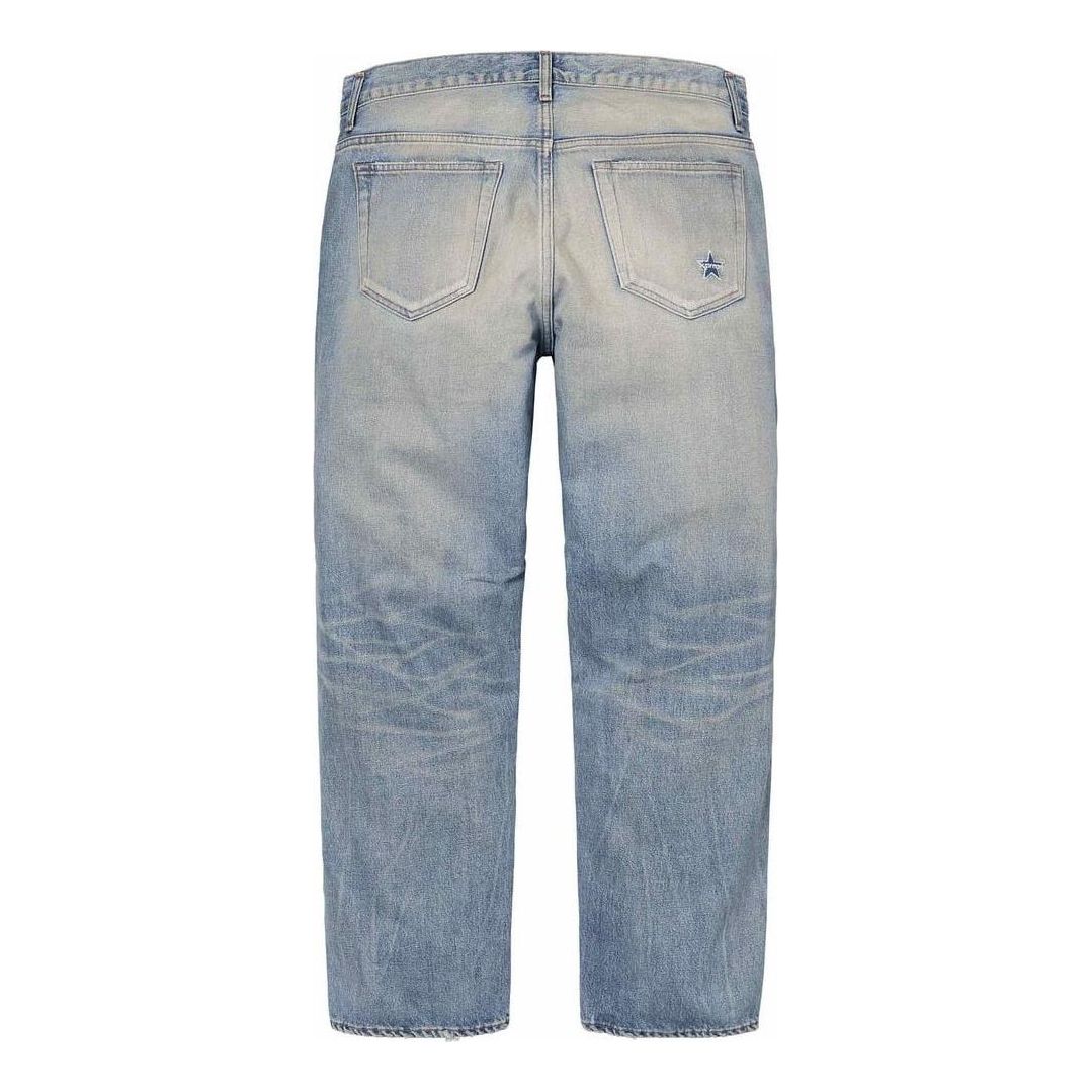 Supreme Distressed Loose Fit Selvedge Jeans 'Teal' SUP-SS24-093
