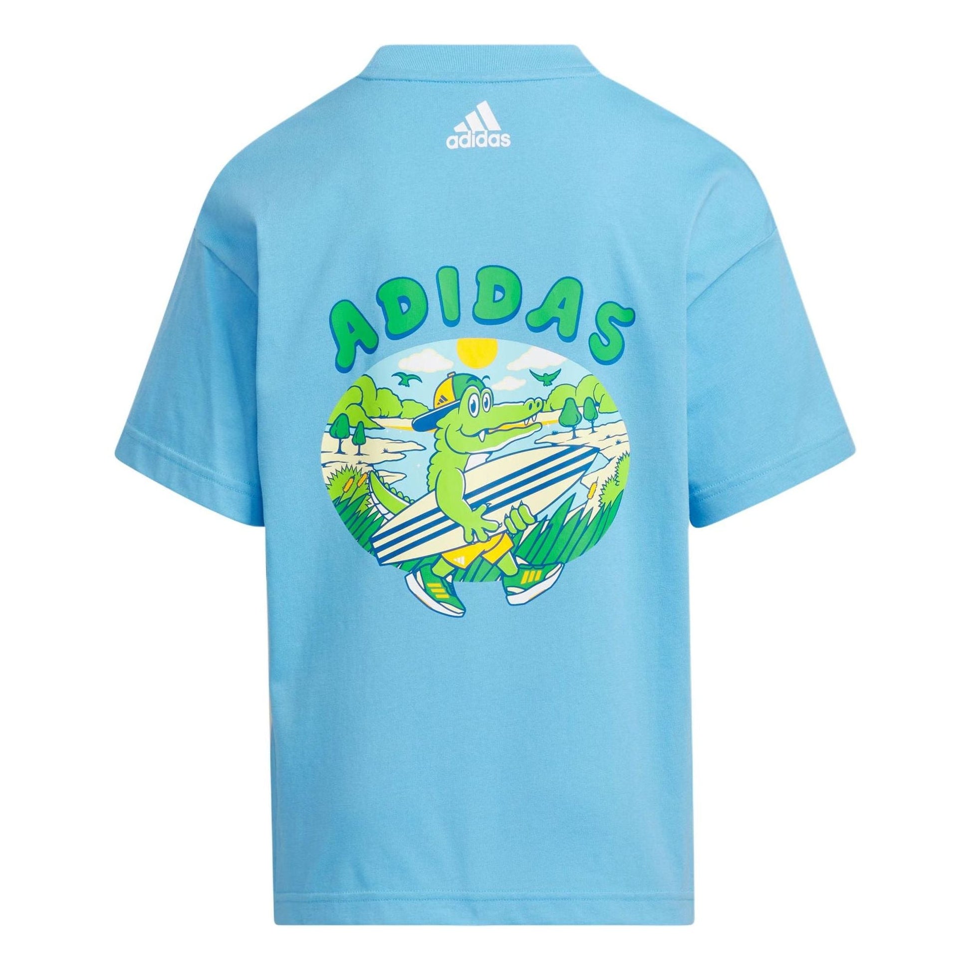 (GS) adidas x Pemslou Ap Cotton T-Shirt Asia Sizing 'Blue Green' JF3859