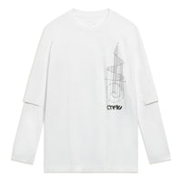 Li-Ning Counterflow Graphic Faux Two-Piece T-shirt 'White' AHST581-1