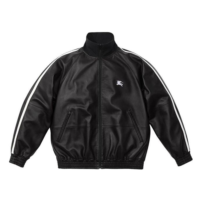 Supreme x Burberry Leather Track Jacket 'Black White' SUP-SS22-159