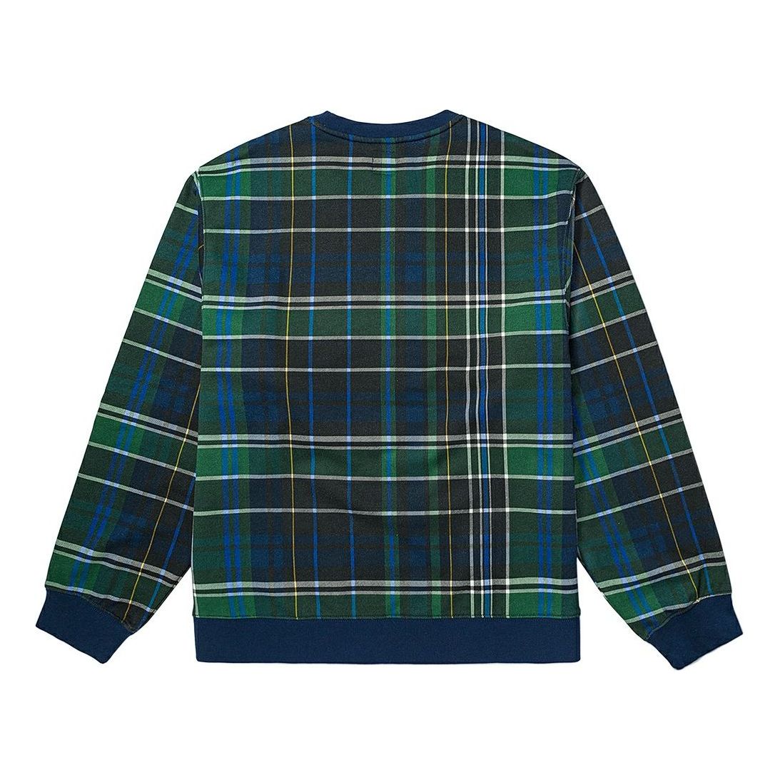 Vans Plaid Pullover Crew Fleece Sweatshirt 'Green' VN0007W3BVM