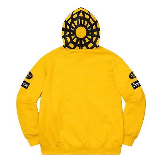 Supreme x Vanson Leathers Spider Web Zip Up Hooded Sweatshirt 'Yellow Black' SUP-SS21-718
