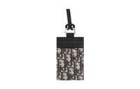 DIOR Grain Cow Leather With Textile Card Holder Card Holder Regular Men's Beige/Black