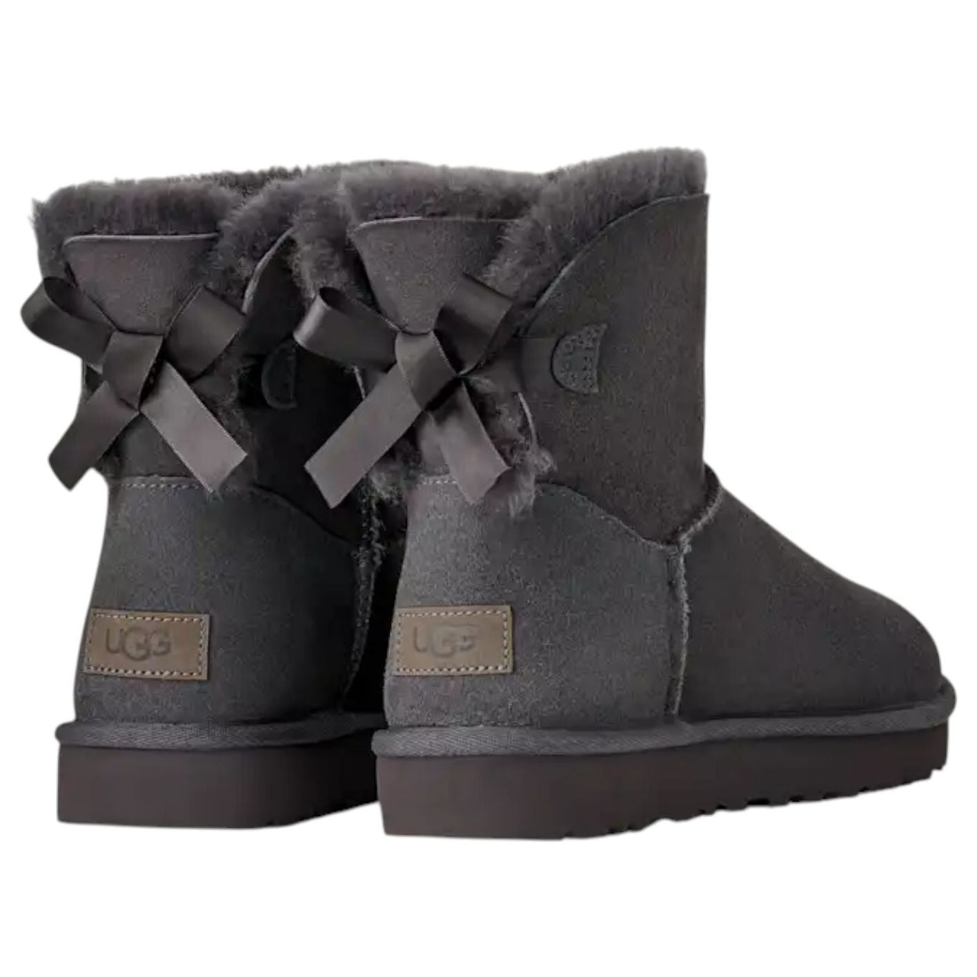 (WMNS) UGG Mini Bailey Bow II 'Obsidian' 1016501-OBS
