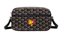 GOYARD Cap-Vert Canvas With Leather Camera Bag Shoulder Bag Crossbody Bag Small Size Unisex Black/Red