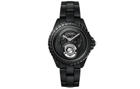 CHANEL Wrist Watch Manual Mechanical Movement Ceramic Strap Black Dial Women's H7380