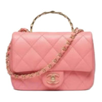 CHANEL Lambskin One Shoulder Handbags Women's Light Pink Red