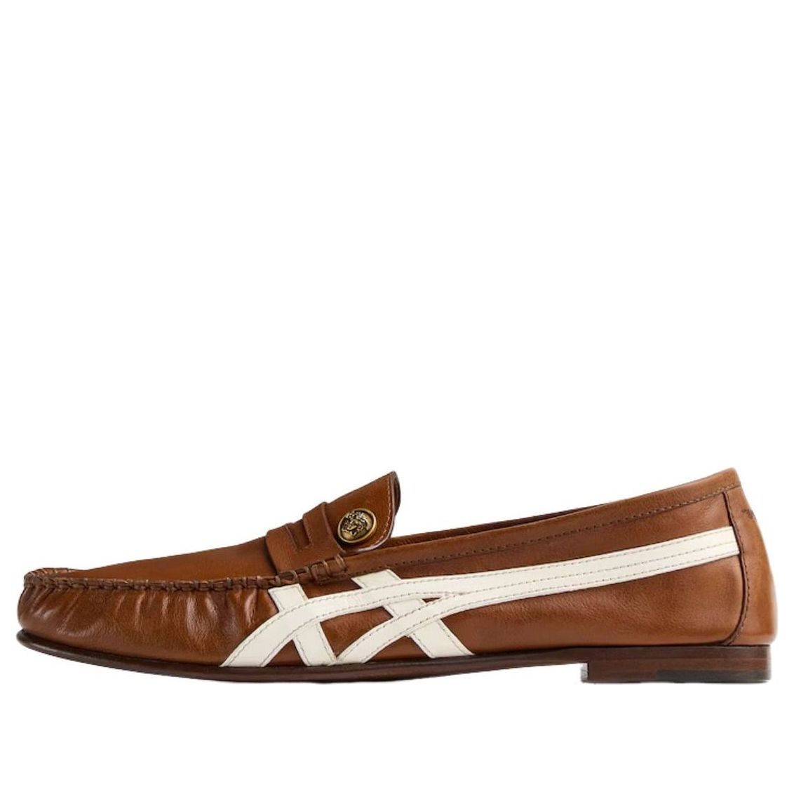 VERSACE x Onitsuka Tiger Sakura Leather Moccasins 'Brown White' 1023851-1A17746-2NM8J