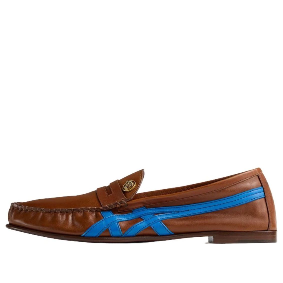 VERSACE x Onitsuka Tiger Sakura Leather Moccasins 'Brown Blue' 1023851-1A17746-2NM9J